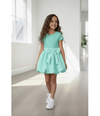 Princess Lace Bow Dress- Turqouise