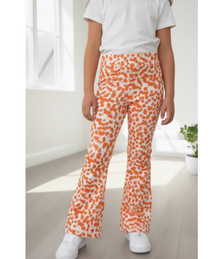 Draakjes en Boefjes Flared broek met Leopard print - Oranje