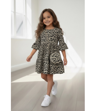 Leopard Jurk met tasje - Choco