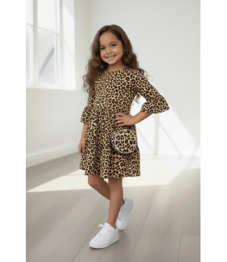 Leopard Jurk met tasje - Jaune