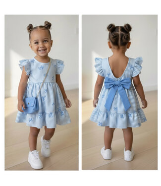 Strikjes Jurk (Met tasje) - Blauw