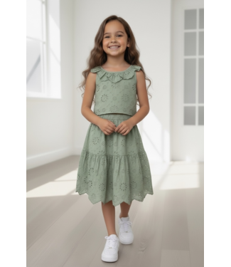 Ruffle Broderie 2-Piece Set - Khaki