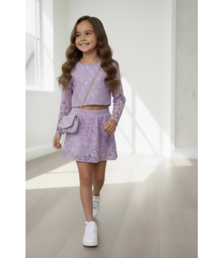 Lace Skirt Set (met tasje) - Lila