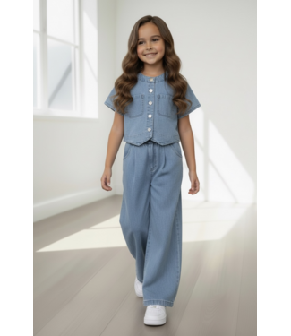 Denim Pants & Blouse Set