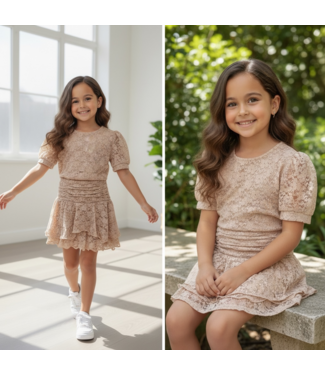 Lace Skirt Set - Taupe