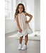Big Flower Dress Shortsleeve - Beige