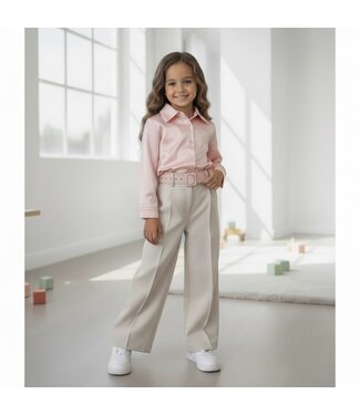 Pantalon & Blouse Set (Met Riem) - Roze