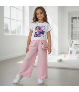 Draakjes en Boefjes K-Pop Demon Hunters Wide Leg Set - Roze