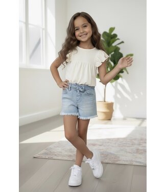 Dirkje  Denim Short - Licht blauw