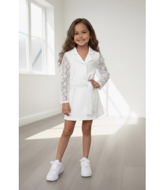 ChiQue Lace Blazer Dress - Wit