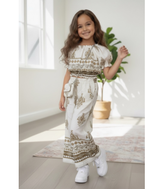 Summer boho Wide Leg Set - Beige