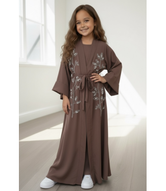 Kaftan Dress Flower Set – Marron
