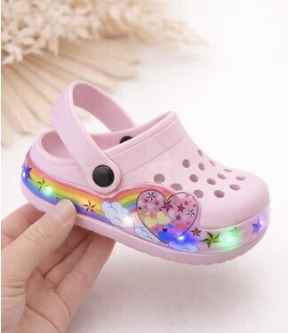 Light Up Regenboog Sandalen - Licht Roze