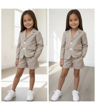 Blazer short Set - Taupe (met haarband)
