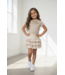 Ruffle Rokje & ChiQue body - Beige