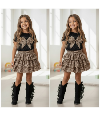 Shiny Bow Set - Zwart