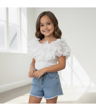 Big Ruches Top - Wit