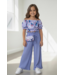 Stitch wide leg set (met tasje) - Paars