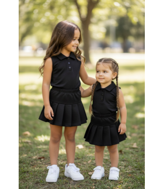 Polo Skirt Set - Zwart