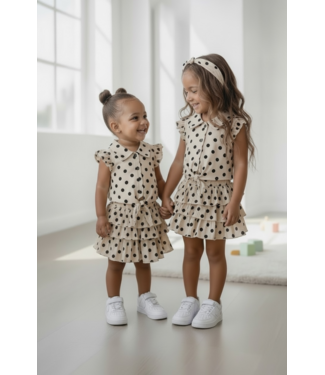 Dots Skirt Set (met haarband) - Beige