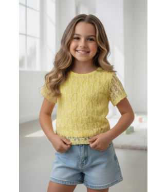 Lace top - Geel