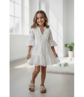 Boho Broderie Jurkje - Wit