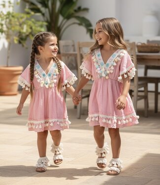 Tassel Ibiza Dress - Roze