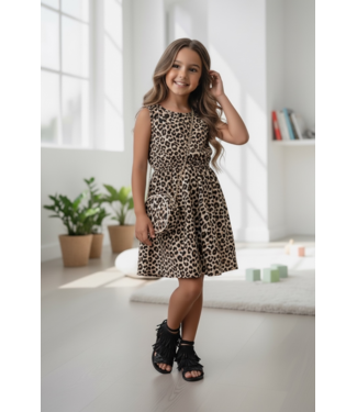 Leopard Jurk met tasje - Marron