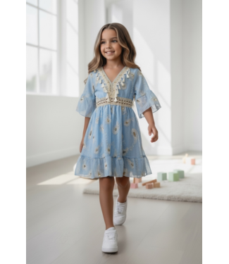 Boho gold Dress - Blauw