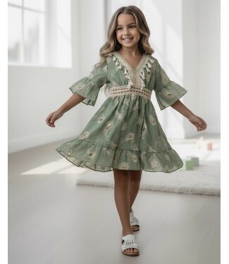 Boho gold Dress - Groen