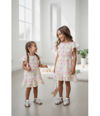 Fresh Summer Dress - Roze/Geel