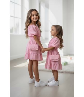 Feather Dress (Met tasje) - Roze