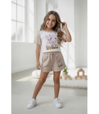 Draakjes en Boefjes K-Pop Demon Hunters Flower Print Set - Beige