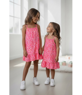 Neon Leopard Dress - Roze