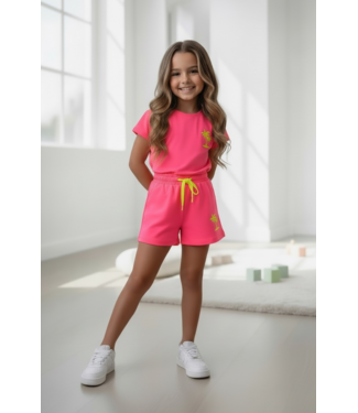 Palm Short Set - Neon Roze