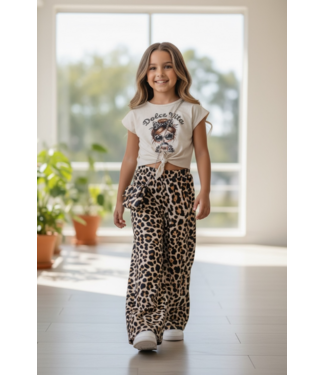 Dolce Vita Leopard Wide Leg Set - Beige