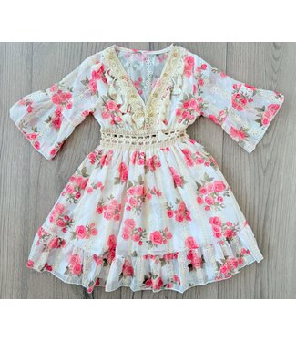 My sweet roses dress - Wit/Roze