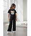 Bow Pantalon Set - Zwart