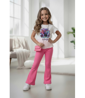 Draakjes en Boefjes K-Pop Demon Hunters Flared Set & Tasje - Dk. roze