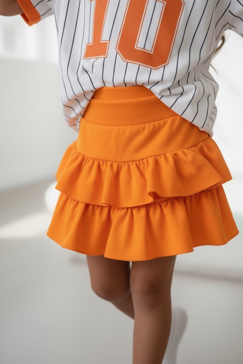 Ruffle Skort - Oranje (Verzenddatum 7 april)