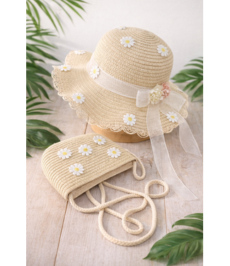 Zomer Hoed met Bijpassend Tasje – Beige (2-8 jaar)