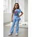 Draakjes en Boefjes K-Pop Demon Hunters Ruffle Flared Set & Tasje - Licht Blauw