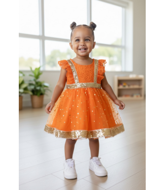 Royal Orange Jurkje met Goud