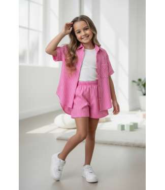 Blouse & Short Set (3-Delig)- Roze (Verzenddatum 13 april)