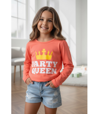 Draakjes en Boefjes Party Queen Longsleeve - Coral