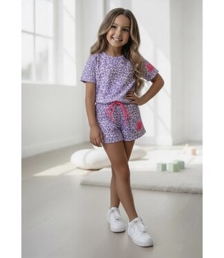 Your Perfect Short Set - Leopard Paars