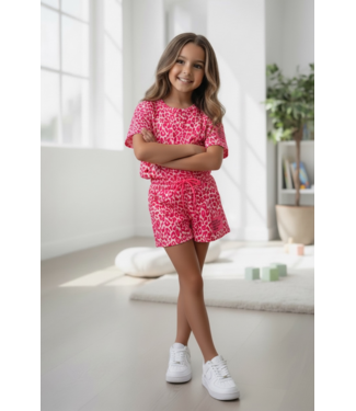 Your Perfect Short Set - Leopard Dk. Roze
