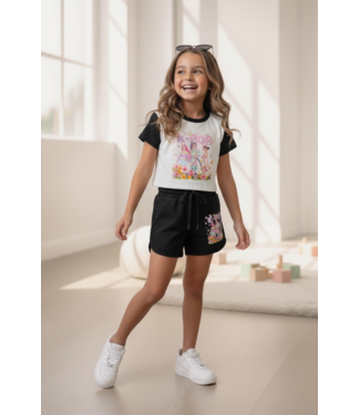 Draakjes en Boefjes K-Pop Demon Hunters Flower Print Set - Zwart