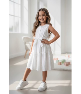 Witte jurk met strikjes