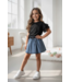 Belted denim Skirt - Dk. Blauw